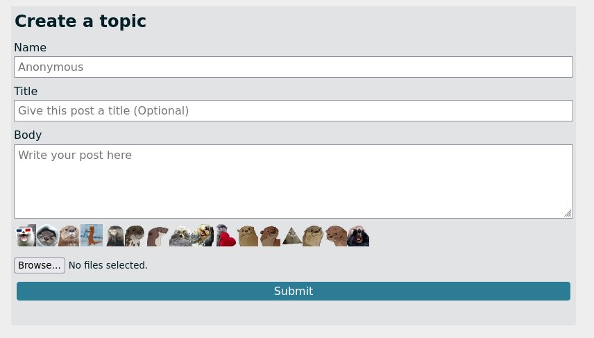 The Create a topic form
